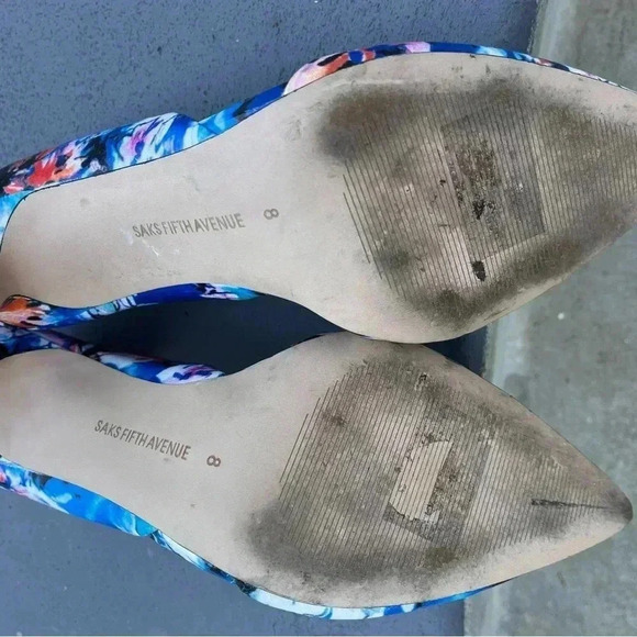 Saks Fifth Ave Felicity D'Orsay, 4-inch heel, Floral Print. EUC! - Picture 4 of 8